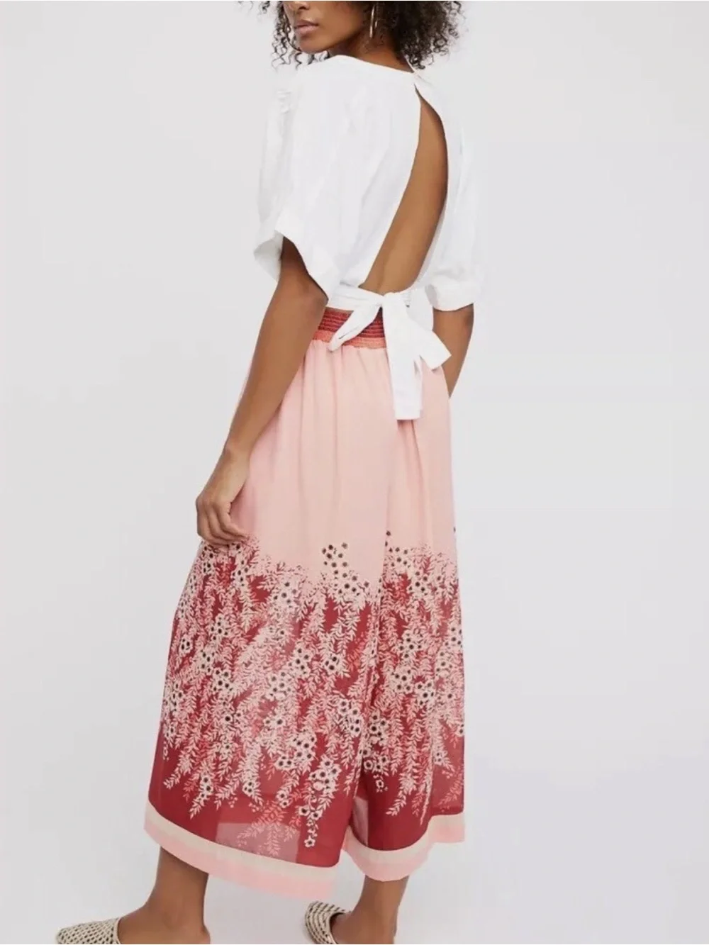 NEW Free People Off The Grid Floral Culouttes Crop Wide Leg Pants Sz L - Picture 2 of 7
